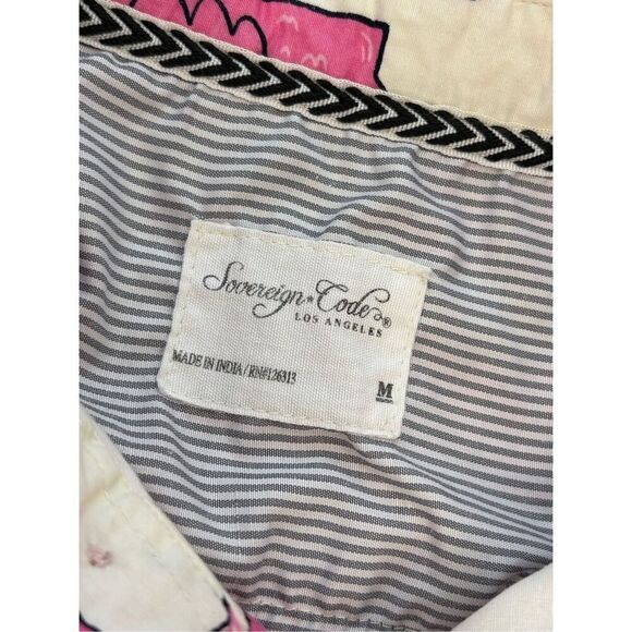 Sovereign Code pink flamingo short sleeve button down shirt - M - Picture 3 of 7